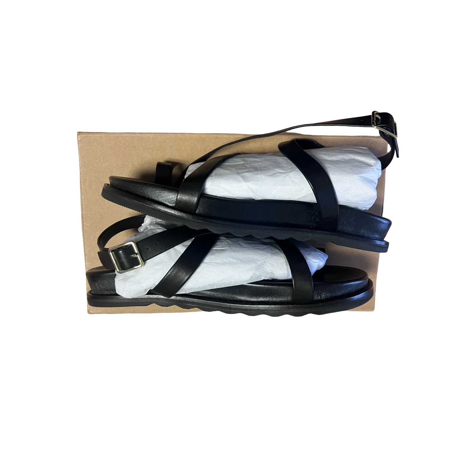 Bared Footwear Nicator Black Leather Sandals Size 41 Nib Swimwear — image 2 of 8